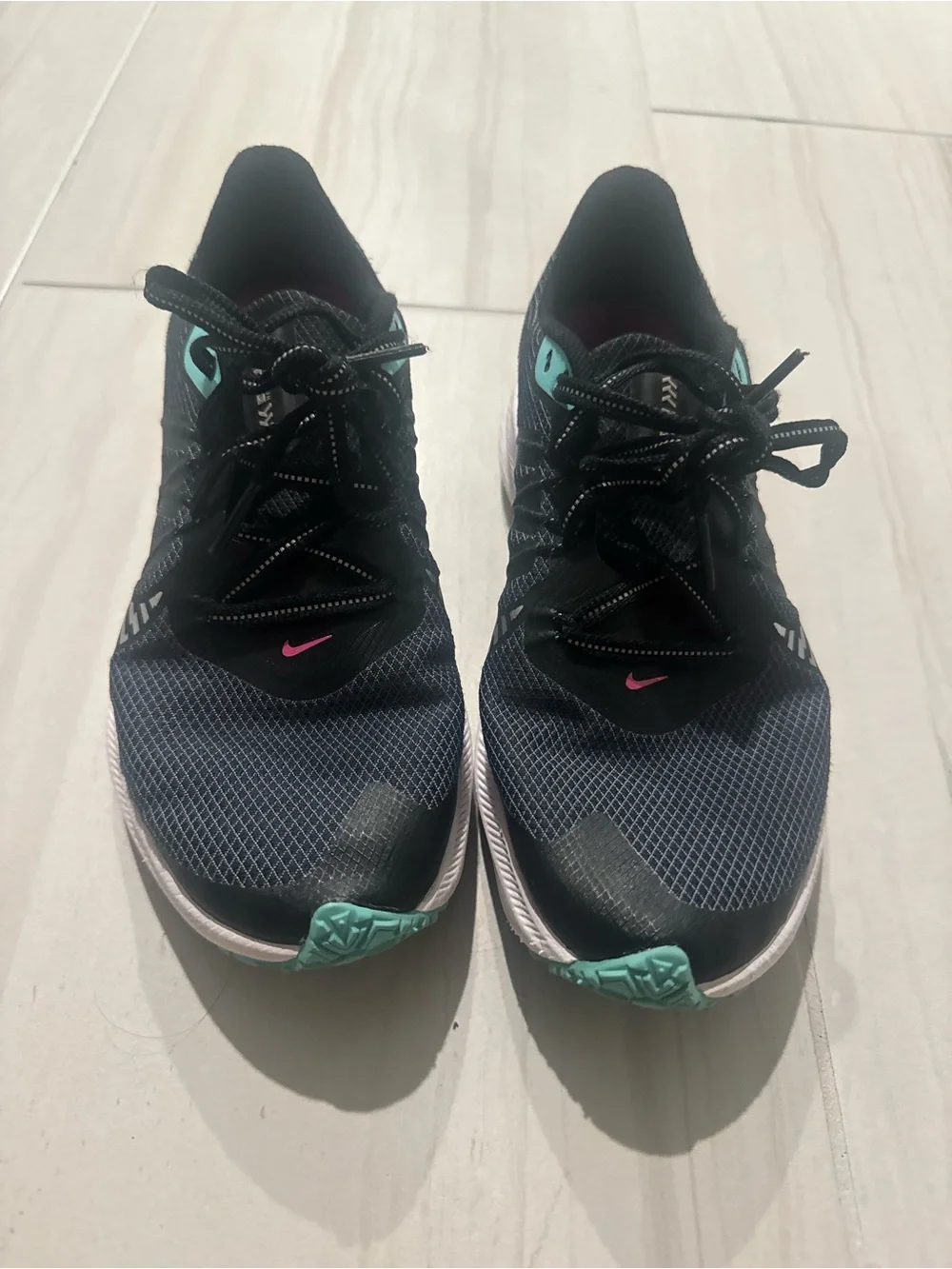 Nike Women’s Athletic Sneakers - Black with Teal Highlights